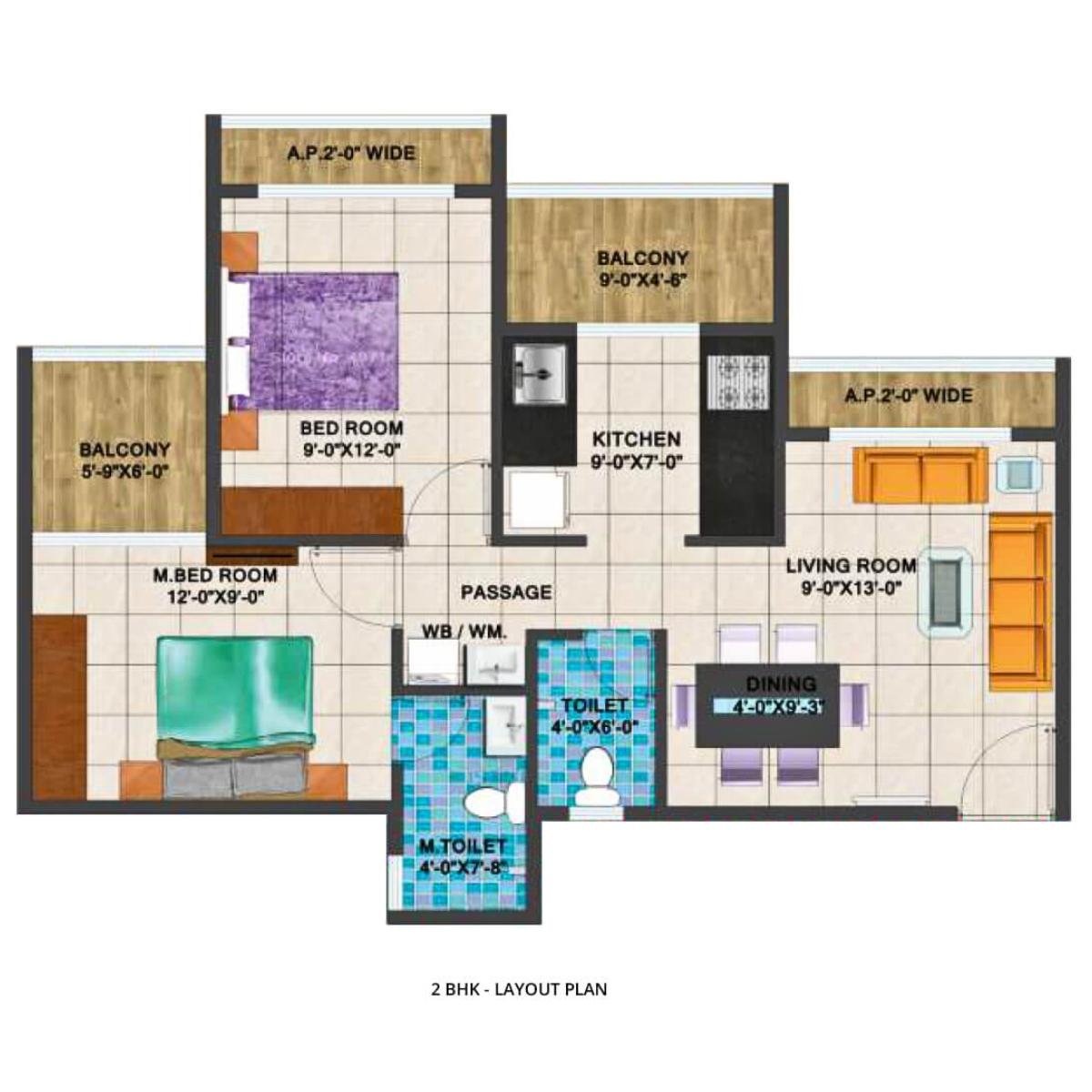 Arihant-Anaika-2-Floor-Plan-2-BHK
